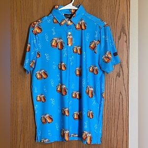 NWOT Sunday Swagger Beer Glass Polo Blue Size Small